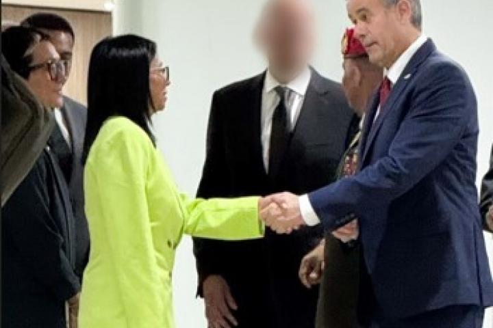 Imagen del encuentro entre Delcy Rodríguez y el director de la CIA, John Ratcliffe