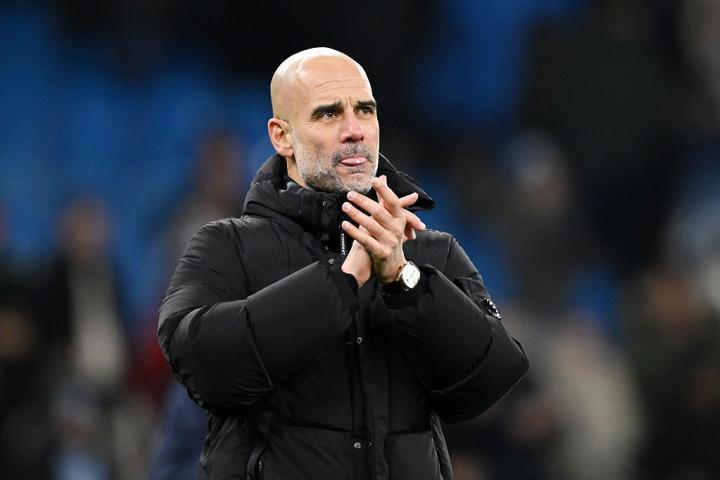 Pep Guardiola, durante un partido del Manchester City
