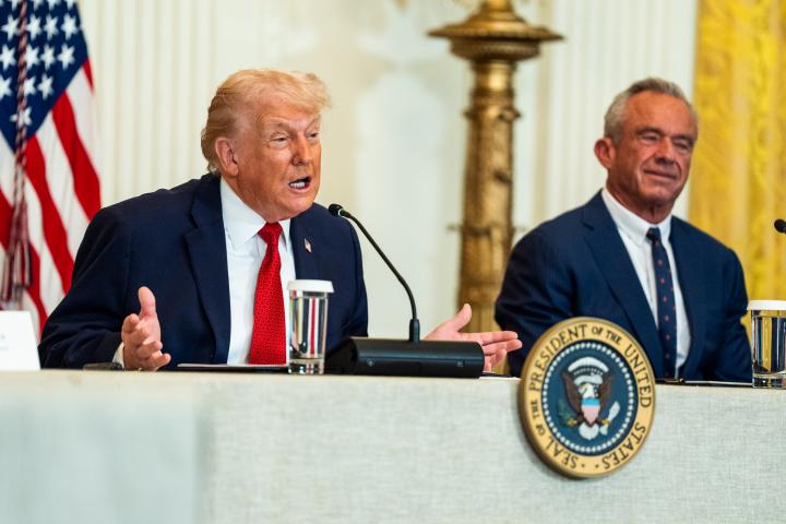 Donald Trump durante un acto en Washington