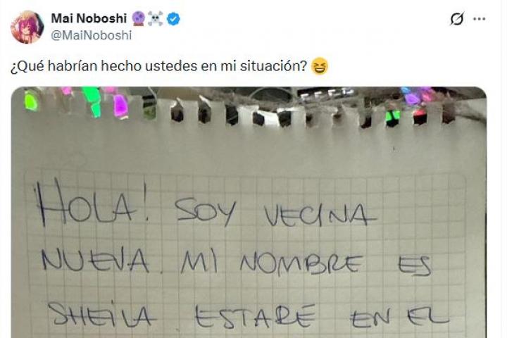 El tuit de @MaiNoboshi con el cartel viral.