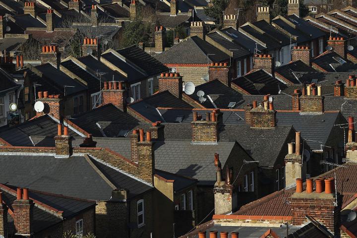 Tejados de viviendas inglesas en Oxford.
