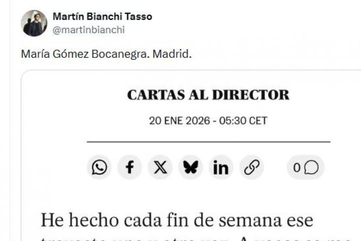 La carta al director de 'El País' compartida por @martinbianchi.