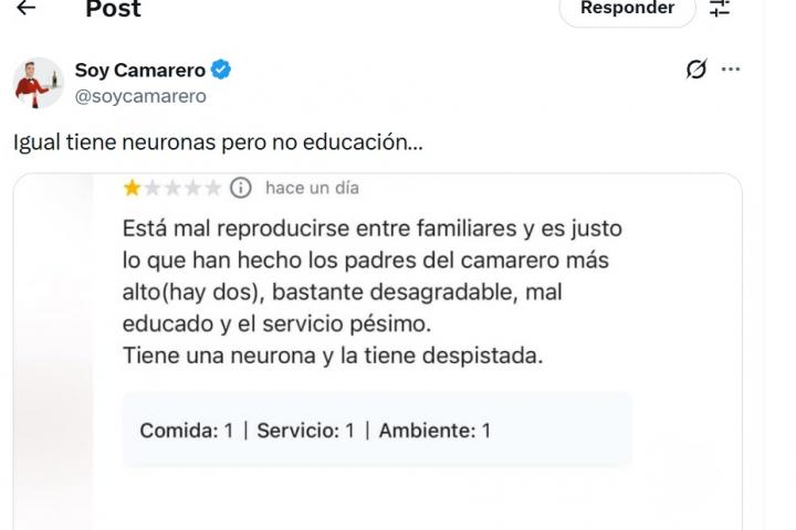 Un cliente insulta a uno de los empleados de este restaurante y la respuesta del jefe es digna de aplauso