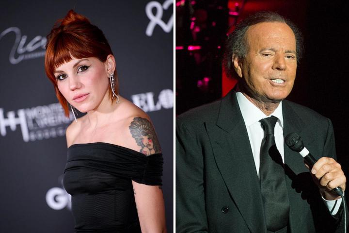 La cantante Angy Fernández y el cantante Julio Iglesias.