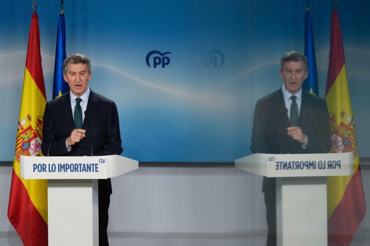 El presidente del PP, Alberto Núñez Feijóo