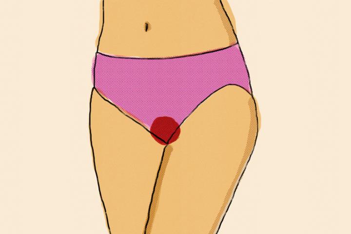 Ilustración del ciclo menstrual femenino y la menstruación.