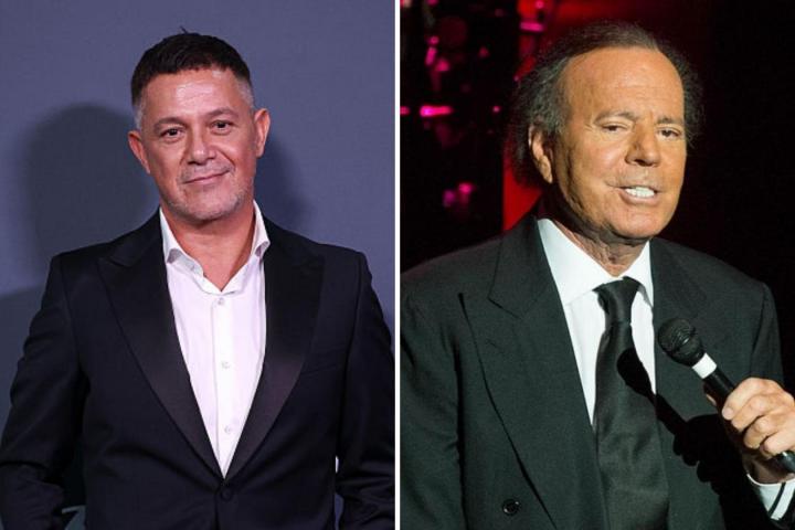 El cantante Alejandro Sanz y Julio Iglesias.