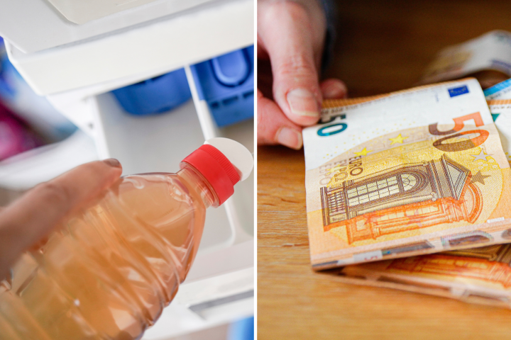 Detergente casero y euros.