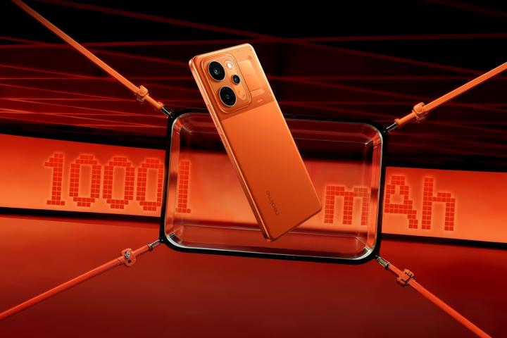 El nuevo realme P4 Power 5G en color naranja.