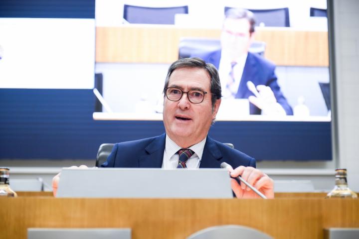 El presidente de CEOE, Antonio Garamendi, en una imagen de archivo.