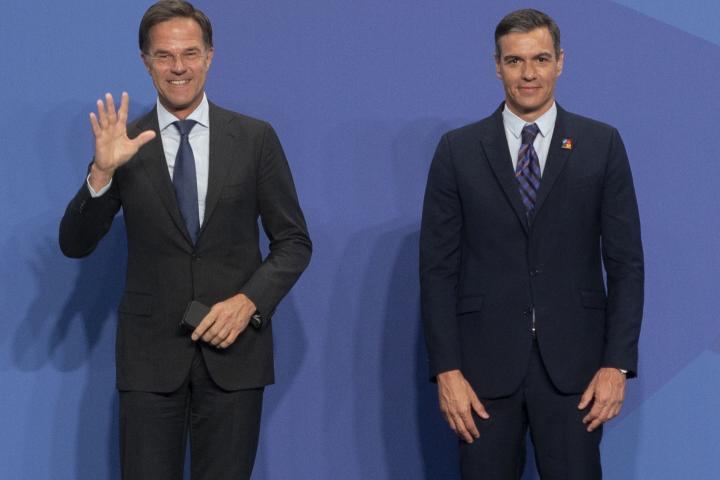 El secretario general de la OTAN, Mark Rutte, y el presidente del Gobierno, Pedro Sánchez; en una imagen de archivo.
