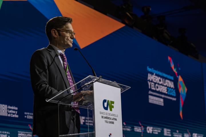 Joseph Oughourlian, presidente del Grupo PRISA, en el Foro Económico Internacional América Latina y el Caribe, en Panamá el 29 de enero del 2026