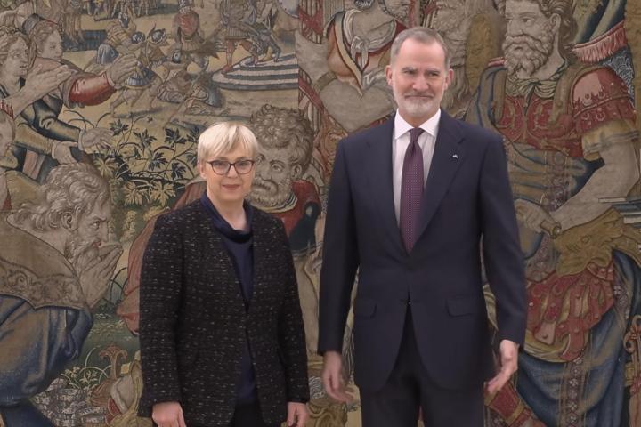 Felipe VI este viernes en un acto con la Presidenta de la República de Eslovenia, Nataša Pirc Musar