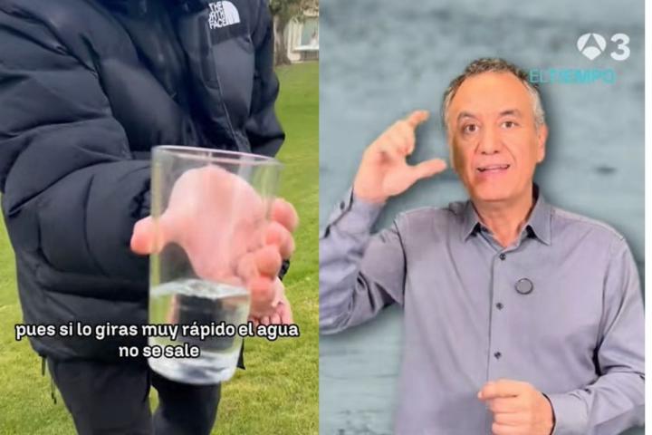 Roberto Brasero, explicando el tiempo.