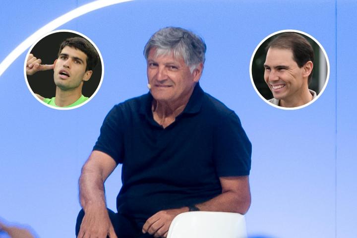 Toni Nadal, Rafael Nadal y Carlos Alcaraz.