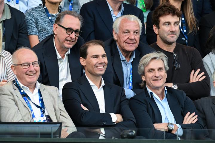 Rafael Nadal en la grada, durante la final entre Alcaraz y Djokovic en Melbourne.
