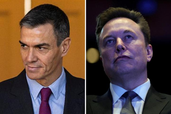 Pedro Sánchez y Elon Musk.