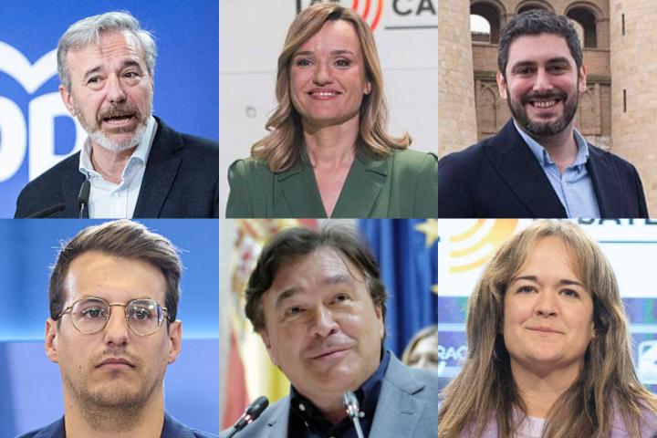 Algunos de los candidatos a la presidencia de Aragón