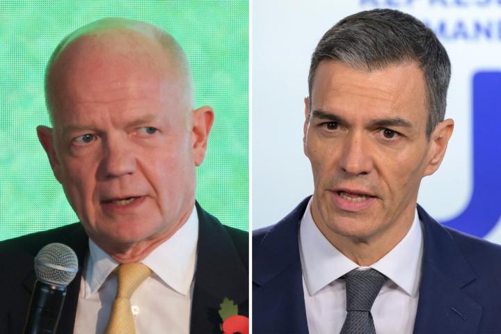 William Hague firma este tuit tras el anuncio de Pedro Sánchez.