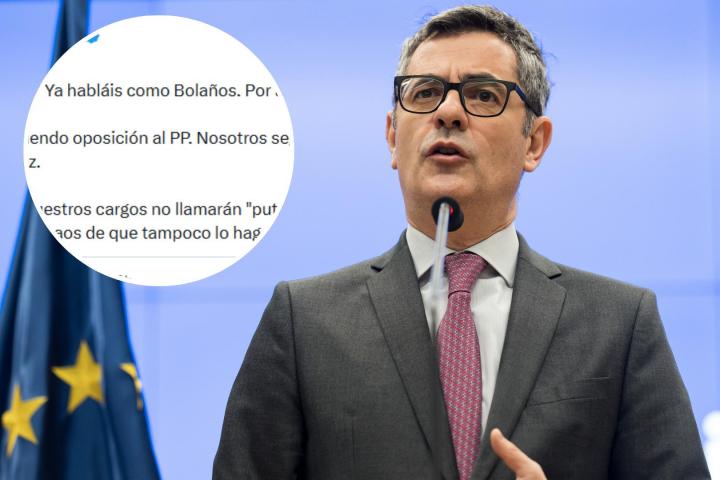 Bolaños responder tras ser citado en un tuit del PP.
