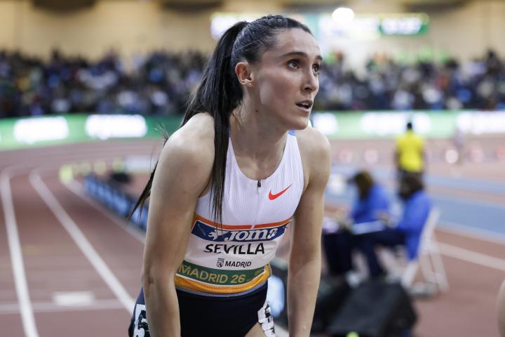 Paula Sevilla, en la prueba de este viernes en Gallur (Madrid).