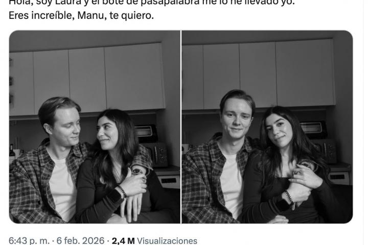 Tuit de Laura, pareja de Manu de 'Pasapalabra'