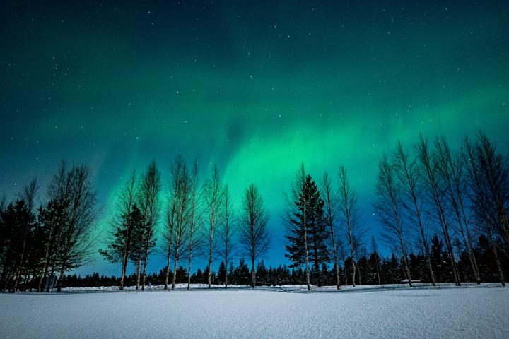 Una aurora boreal en Finlandia.
