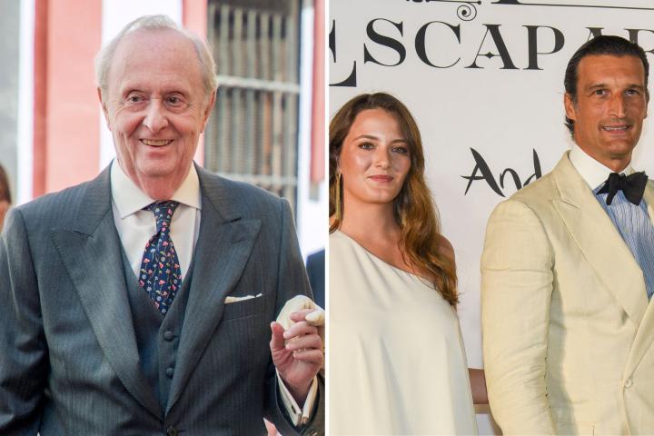 El duque de Segorbe, Victoria de Hohenlohe, duquesa de Medinaceli, y Rafael Medina, duque de Feria