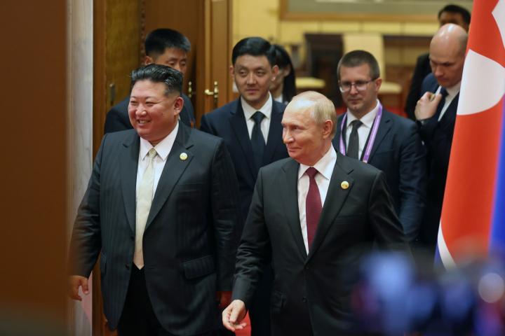 Kim Jong-un junto a Vladímir Putin.