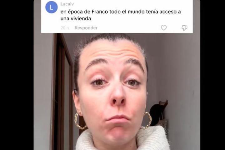 La actriz Inés Clemente responde a un comentario sobre el franquismo en TikTok.