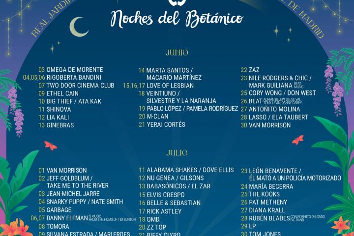 Cartel de Las Noches del Botánico.