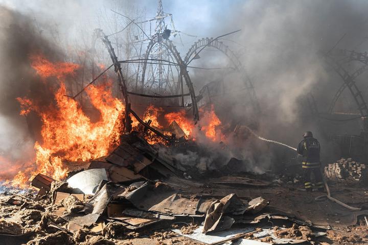 Daños en la ciudad ucraniana de Sloviansk tras un bombardeo ruso