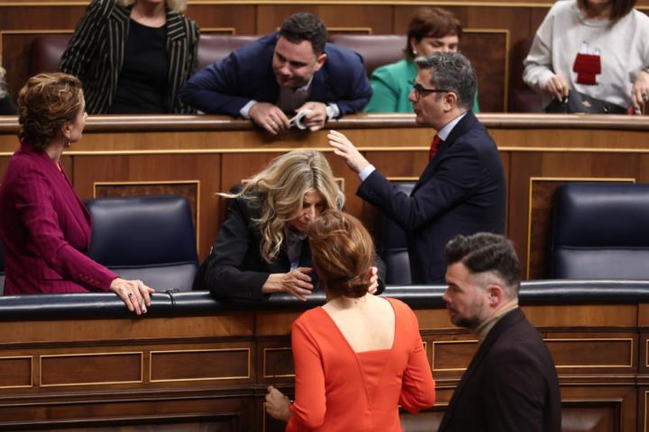 El Congreso de los Diputados con Yolanda Díaz, Gabriel Rufián, Bolaños... Entre otros.
