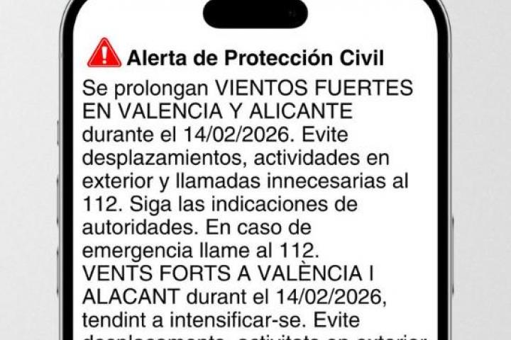 La Generalitat Valenciana lanza un Es-Alert ante los fuertes vientos de este sábado