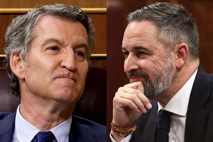 Alberto Núñez Feijóo y Santiago Abascal