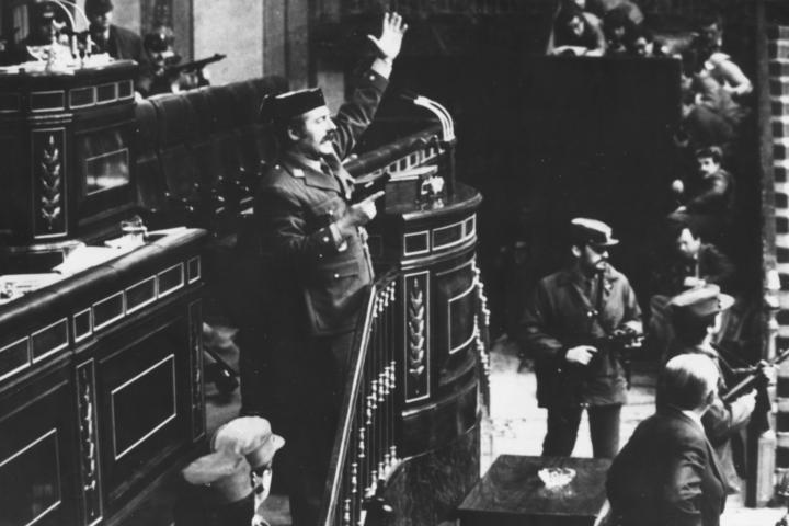 Antonio Tejero en el golpe de Estado del 23-F.