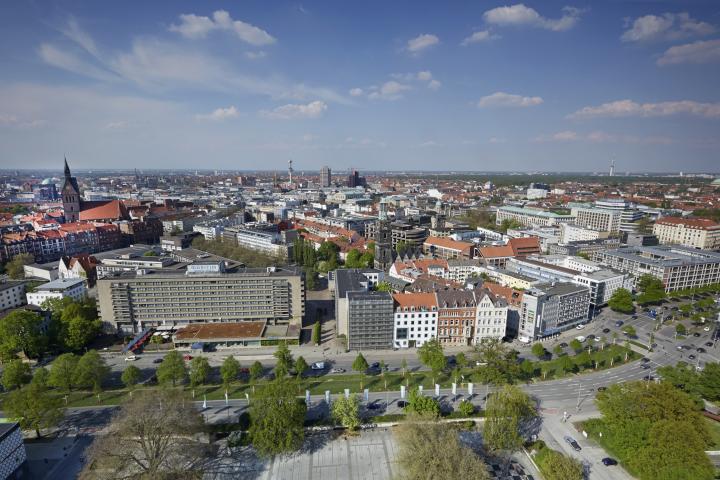Vista aérea de Hannover (Baja Sajonia)