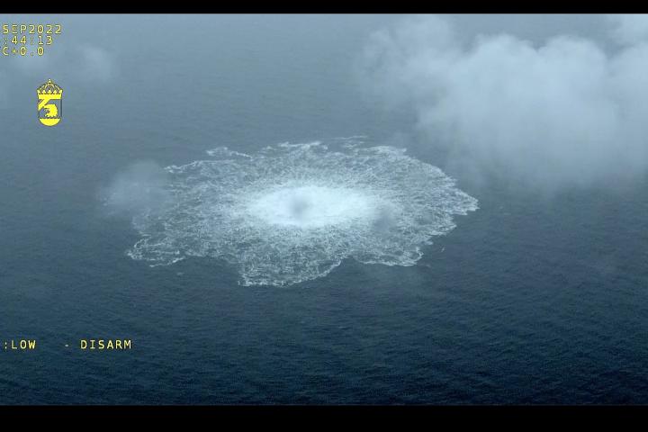 Fuga de gas como consecuencia del sabotaje del Nord Stream