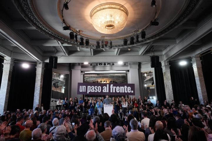El acto de 'un paso al frente' del nuevo proyecto entre Movimiento Sumar, IU, Más Madrid y los comunes.