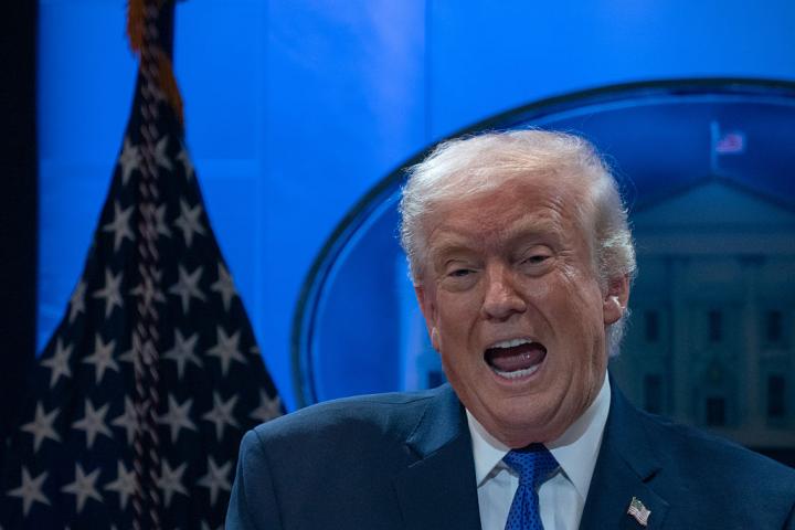 Donald Trump, el 20 de febrero de 2026 en una rueda de prensa sobre los aranceles.