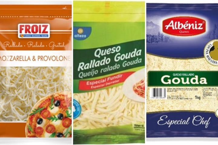 Quesos rallados afectados por la alerta alimentaria.