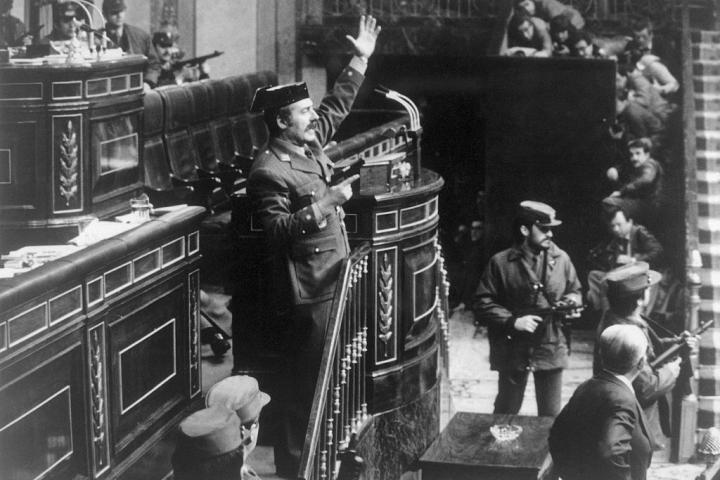 Antonio Tejero, durante el golpe de Estado del 23-F