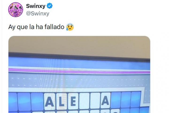 El tuit con el fallo de 'La ruleta de la suerte'.