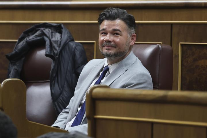El portavoz de ERC, Gabriel Rufián, al inicio de la sesión de control celebrada este miércoles en el Congreso.