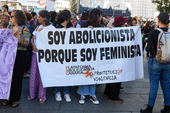 Manifestación abolicionista de la prostitución.