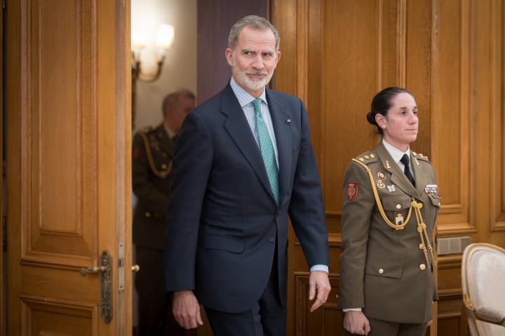 El rey Felipe en durante una recepción oficial
