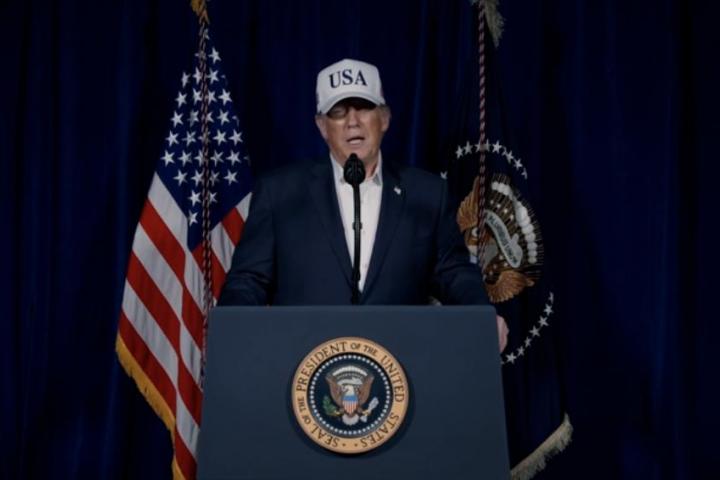 Donald Trump, en el vídeo de Truth Social en el que ha confirmado que EEUU ha atacado Irán.