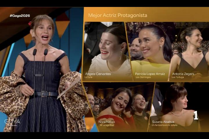 Victoria Abril en los Goya entregando el premio a mejor actriz