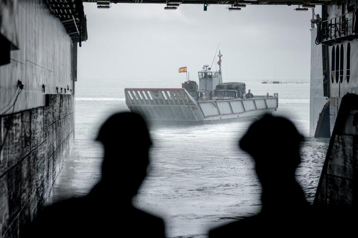 Tropas desde Rota, España.