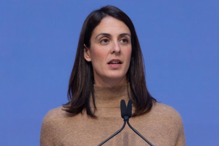La coportavoz de Más Madrid, Rita Maestre, durante una rueda de prensa, el 28 de octubre de 2024 en Madrid.